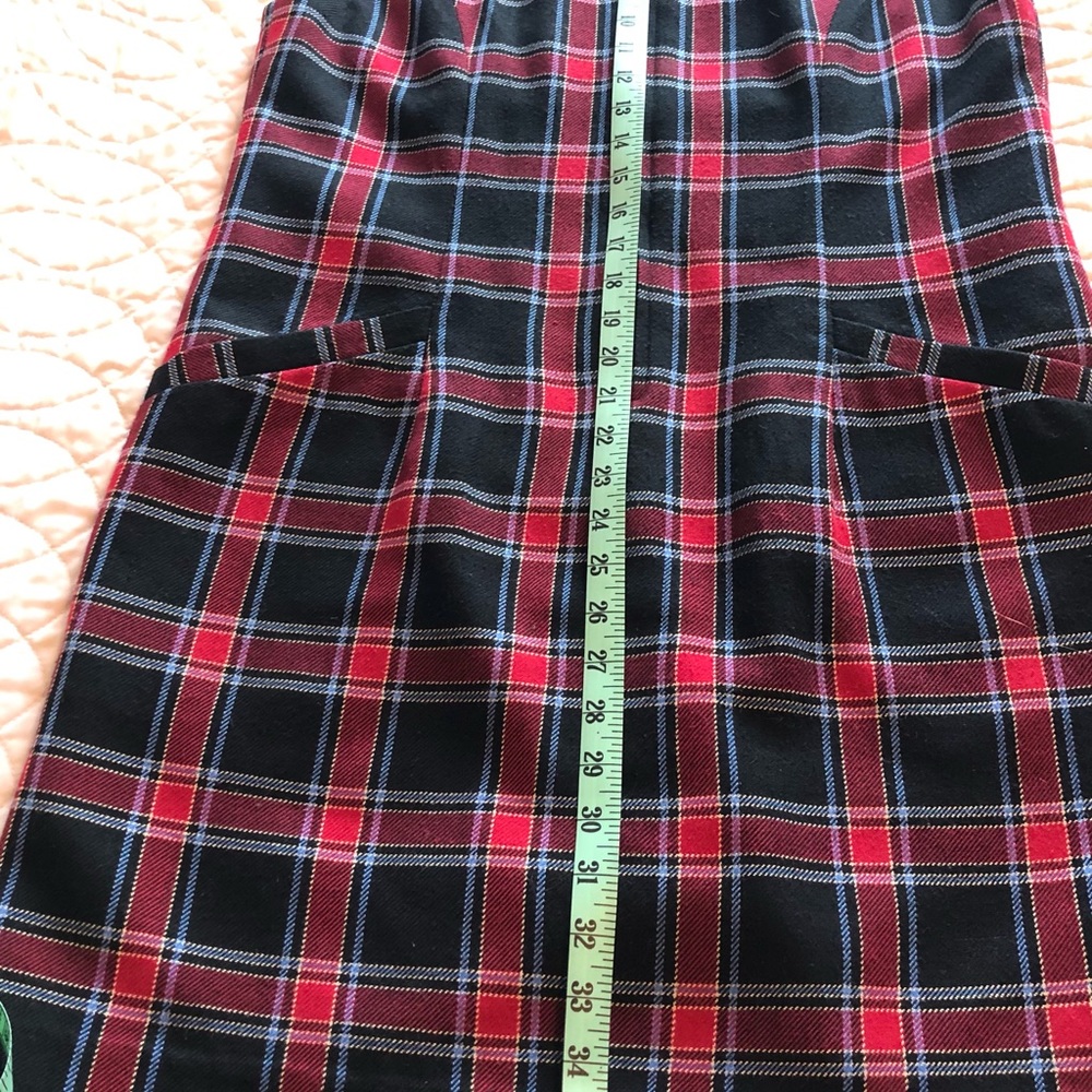 VNTG Tabi International Black and Red Plaid Sheath Dress sz 12. - Picture 2 of 7